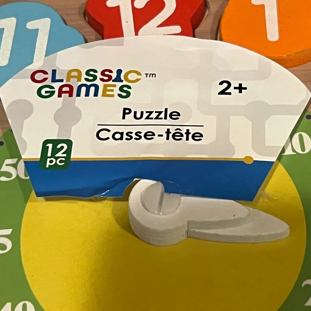 Classic Games Colorful Wooden Clock Puzzle, 12 pieces, New in Package - Picture 3 of 3